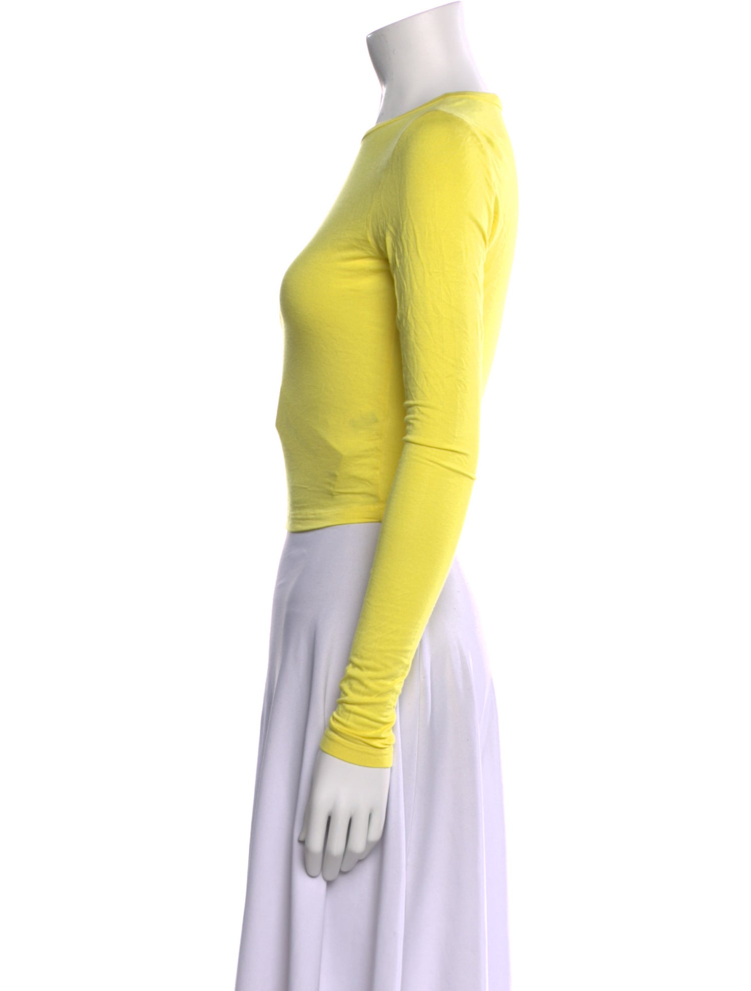 Alice + Olivia Crew Neck Long Sleeve Crop Top