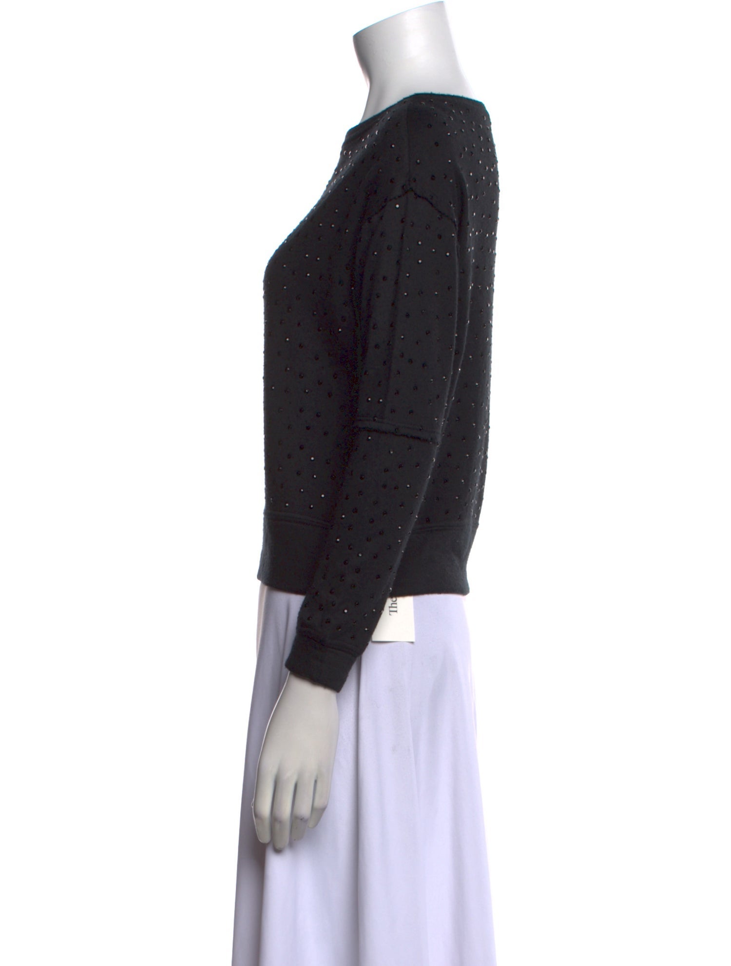 Alice + Olivia Bateau Neckline Three-Quarter Sleeve Sweatshirt