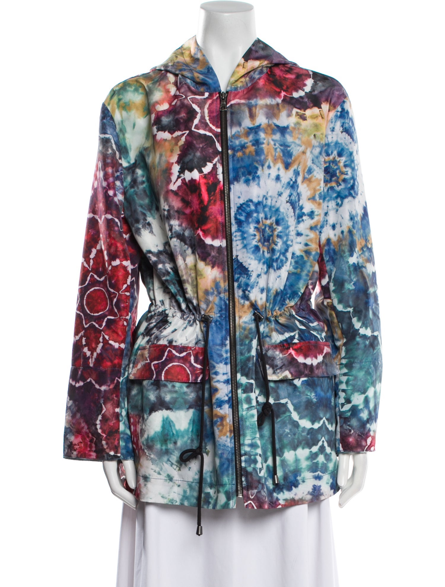 Alice + Olivia Tie-Dye Print Faux Fur Coat