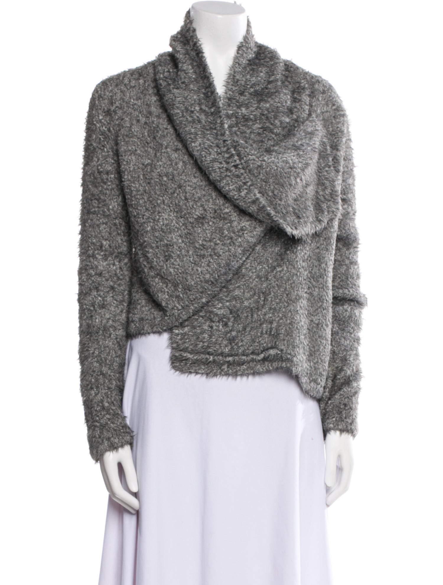 Alice + Olivia Tweed Pattern Faux Fur Jacket