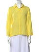 Alice + Olivia Silk Three-Quarter Sleeve Button-Up Top