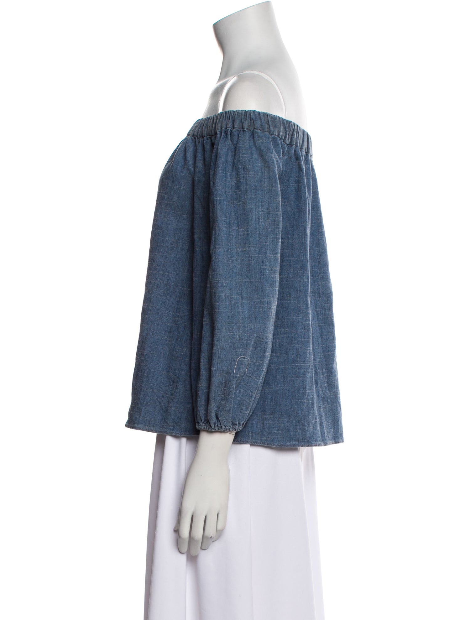 Alice + Olivia Off-The-Shoulder Three-Quarter Sleeve Blouse