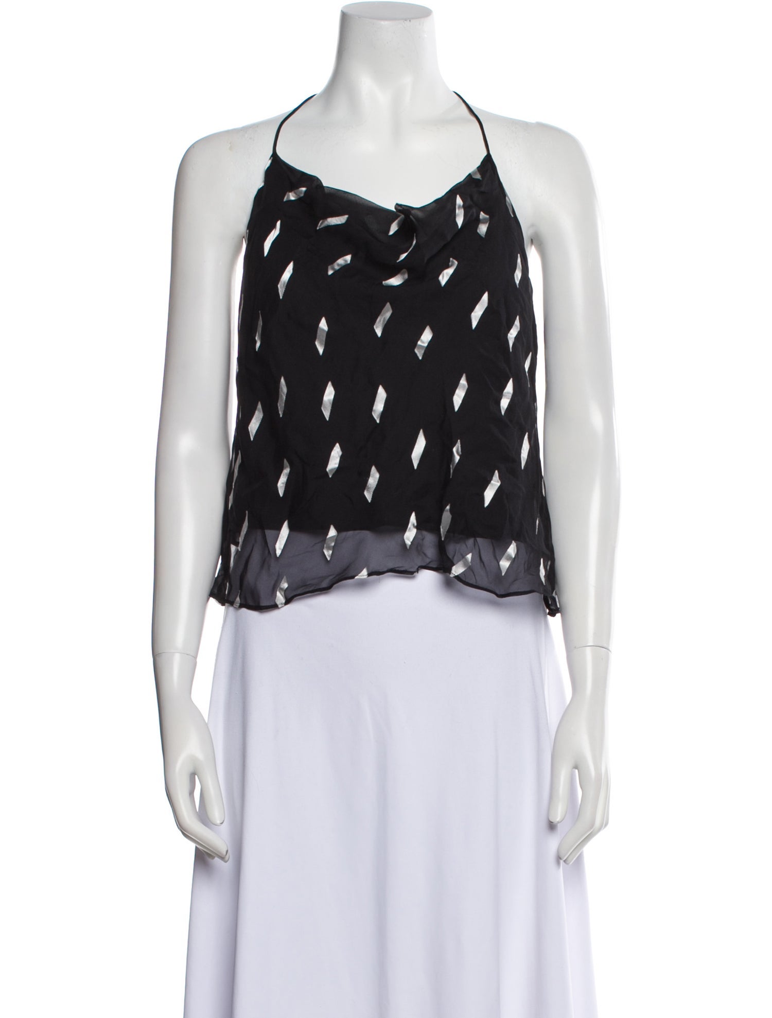 Alice + Olivia Silk Printed Crop Top