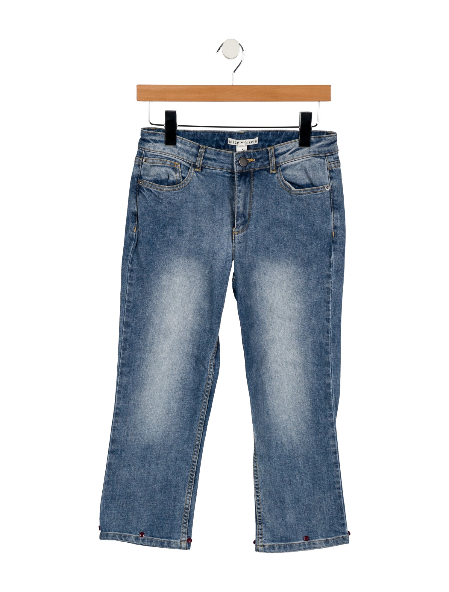 Alice + Olivia Mid-Rise Straight Leg Jeans