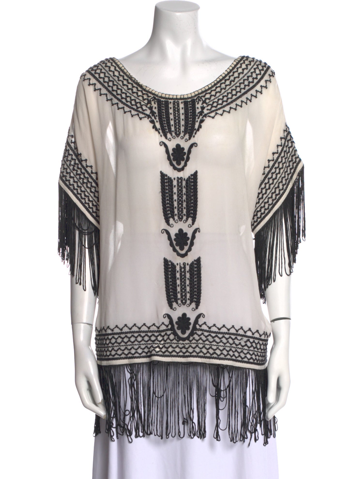 Alice + Olivia Printed Bateau Neckline Tunic