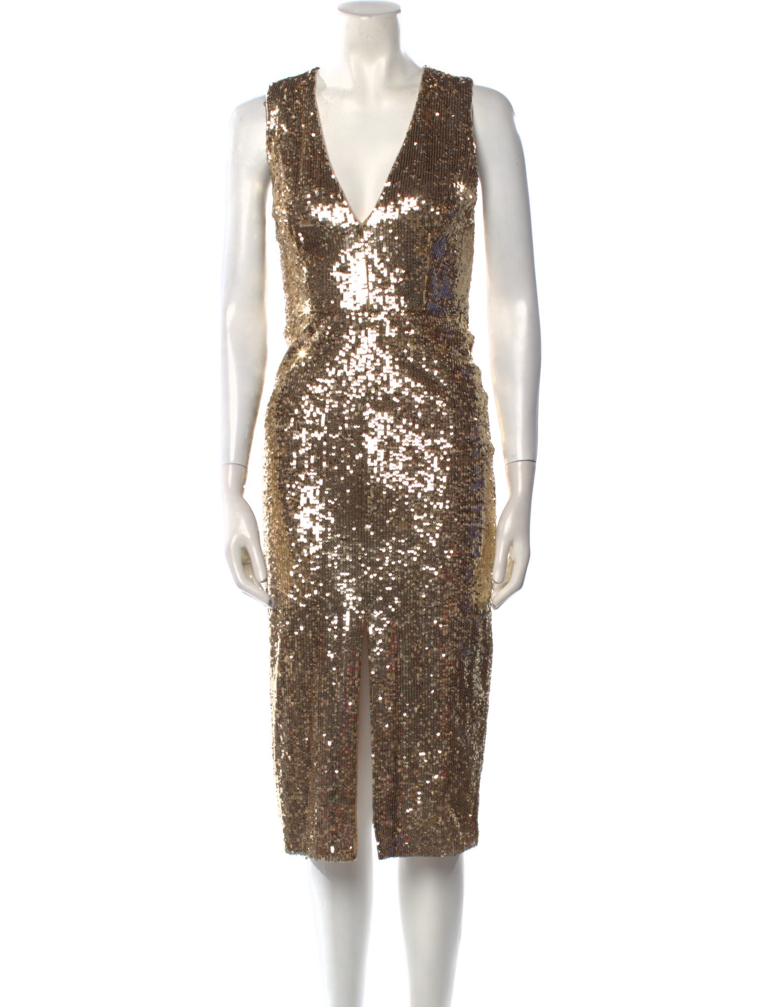 Alice + Olivia V-Neck Midi Length Dress