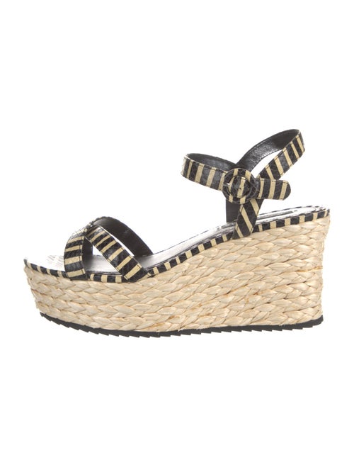 Alice + Olivia Leather Striped Espadrilles