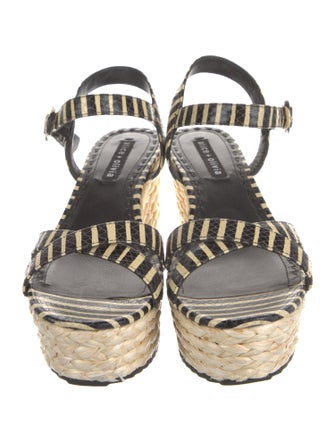 Alice + Olivia Leather Striped Espadrilles