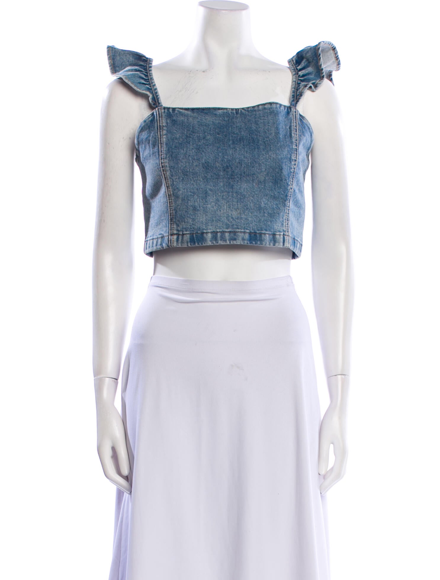 Alice + Olivia Square Neckline Sleeveless Crop Top