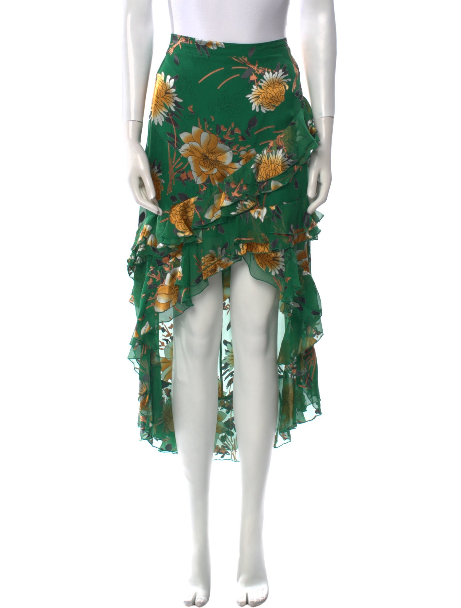 Alice + Olivia Floral Print Midi Length Skirt