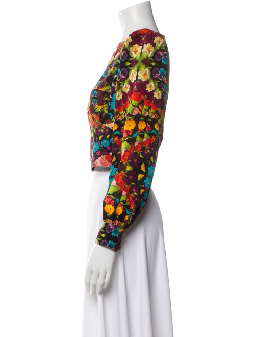 Alice + Olivia Silk Floral Print Crop Top