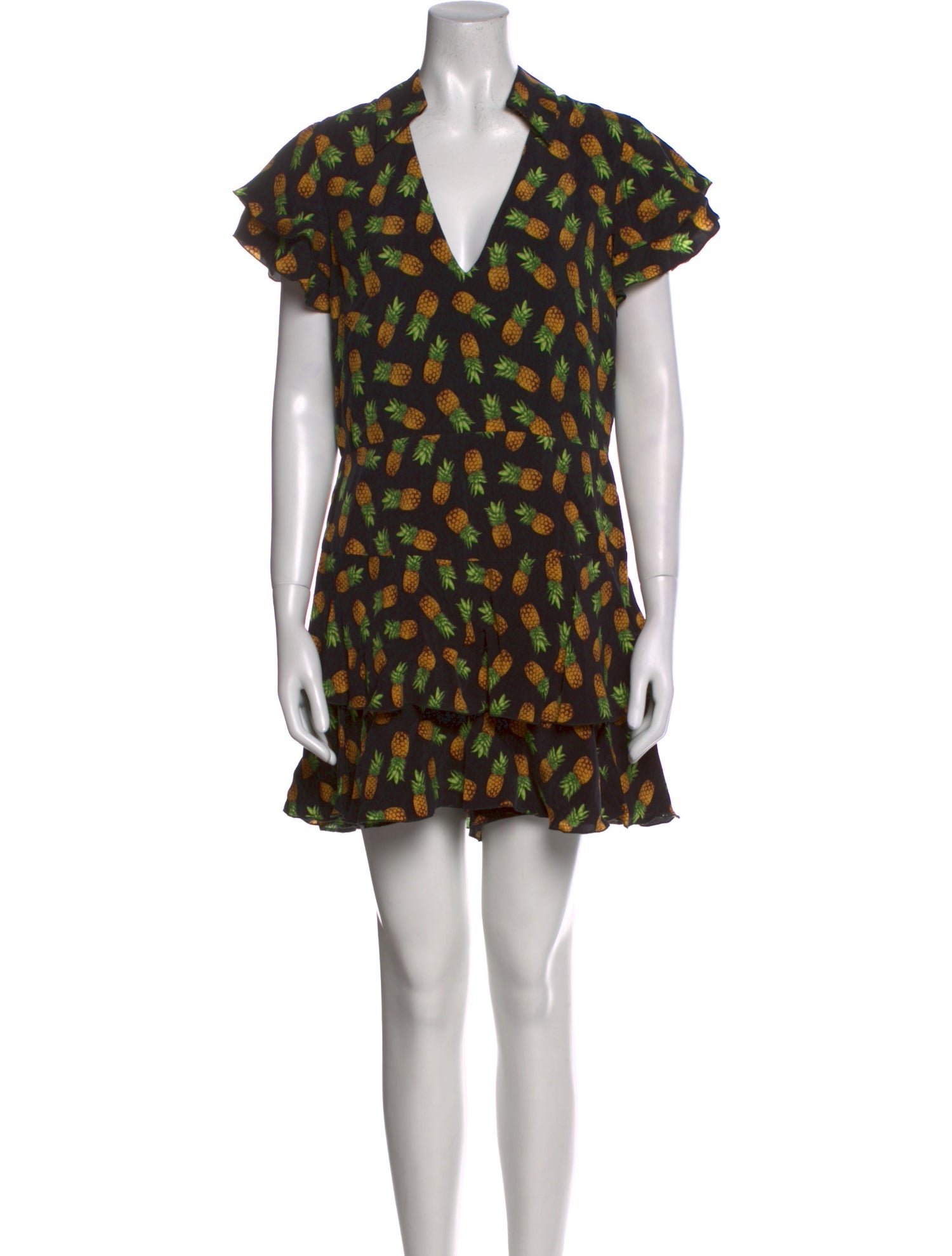 Alice + Olivia Printed Plunge Neckline Romper