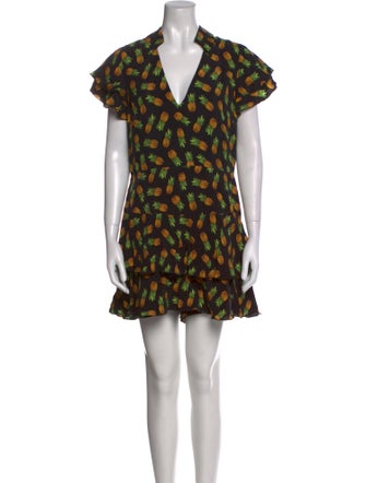 Alice + Olivia Printed Plunge Neckline Romper