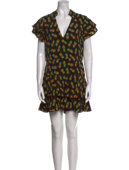 Alice + Olivia Printed Plunge Neckline Romper