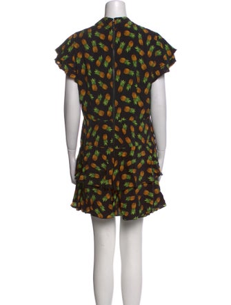 Alice + Olivia Printed Plunge Neckline Romper