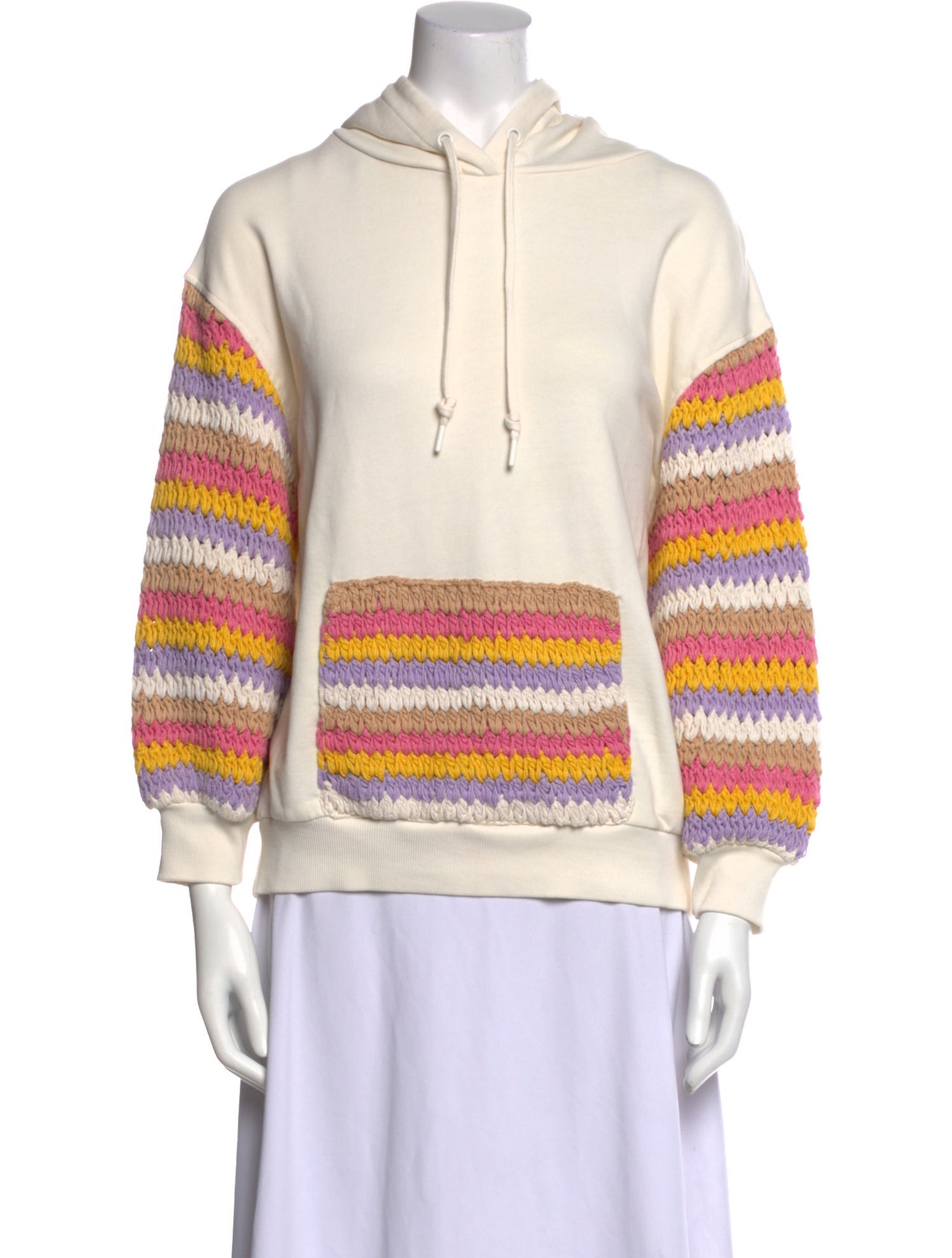 Alice + Olivia Striped Crew Neck Sweatshirt