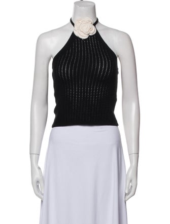 Alice + Olivia Wool Halterneck Crop Top