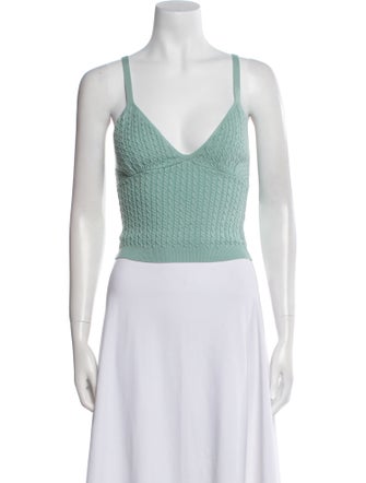 Alice + Olivia V-Neck Sleeveless Crop Top