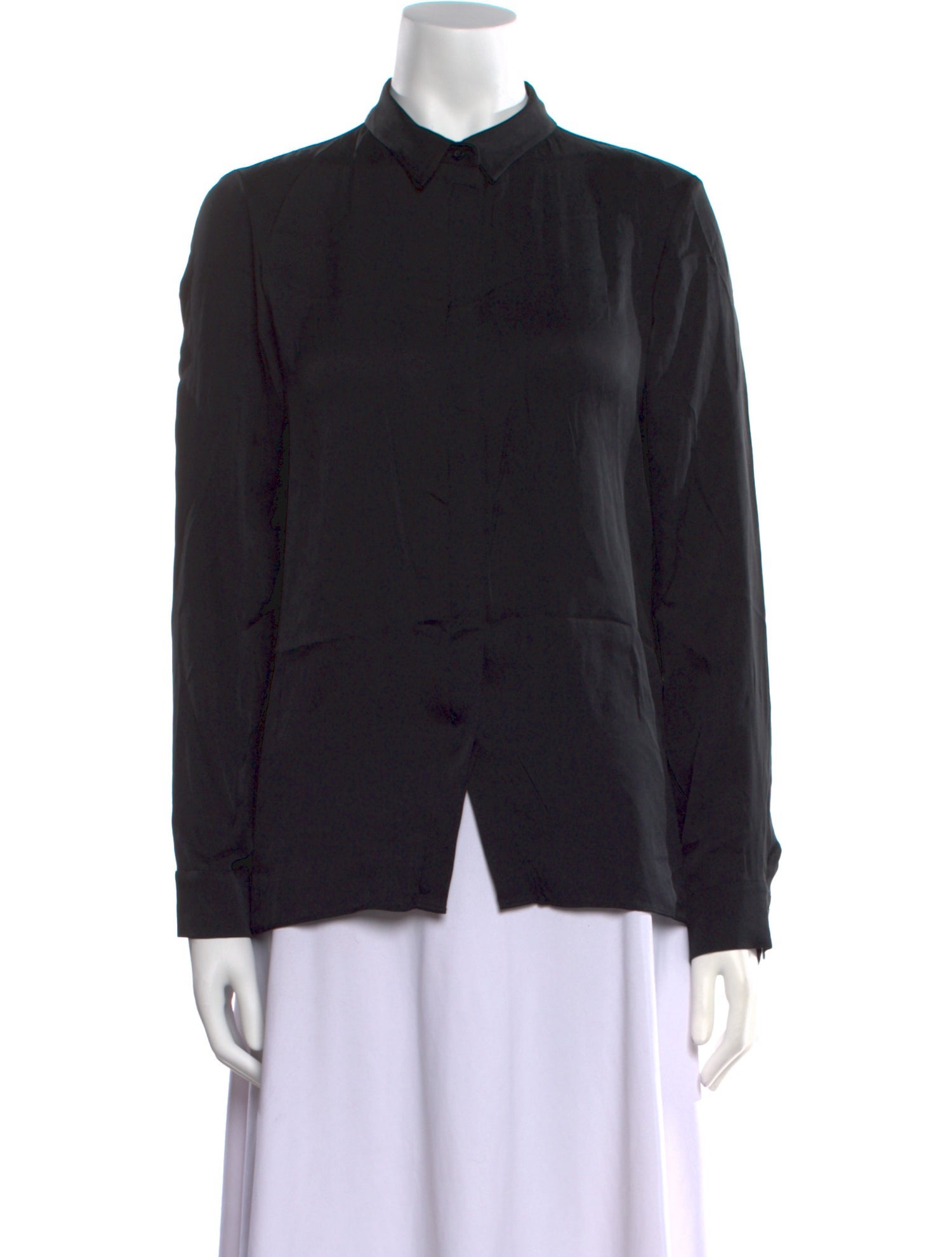 Alice + Olivia Silk Long Sleeve Button-Up Top