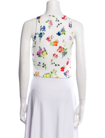 Alice + Olivia Floral Print Scoop Neck Crop Top