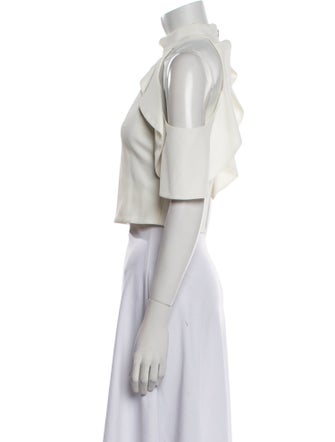 Alice + Olivia Off-The-Shoulder Short Sleeve Crop Top