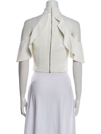 Alice + Olivia Off-The-Shoulder Short Sleeve Crop Top