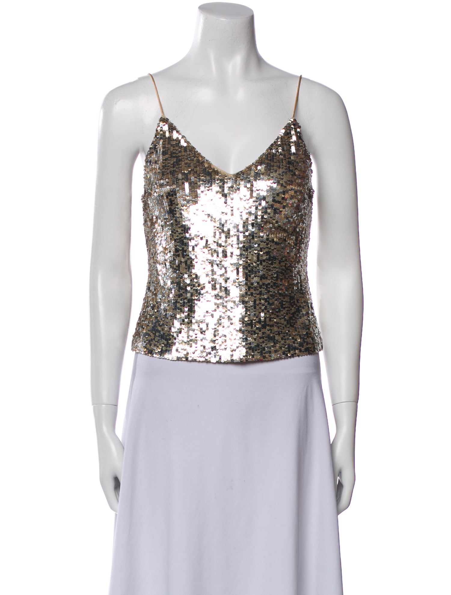 Alice + Olivia Printed V-Neck Crop Top