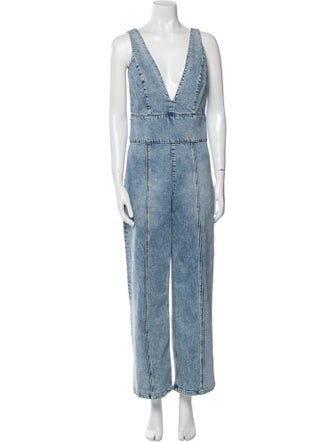 Alice + Olivia Plunge Neckline Jumpsuit