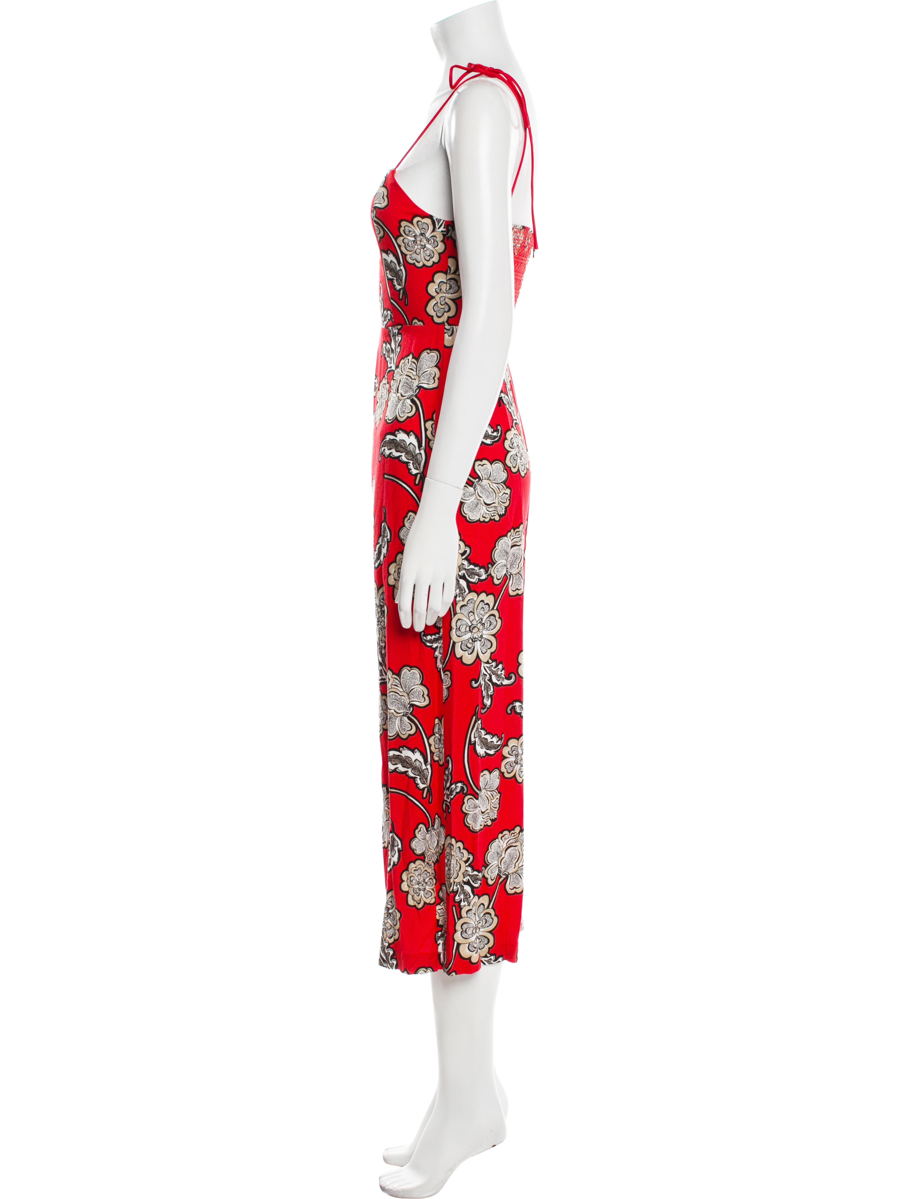 Alice + Olivia Printed Square Neckline Jumpsuit