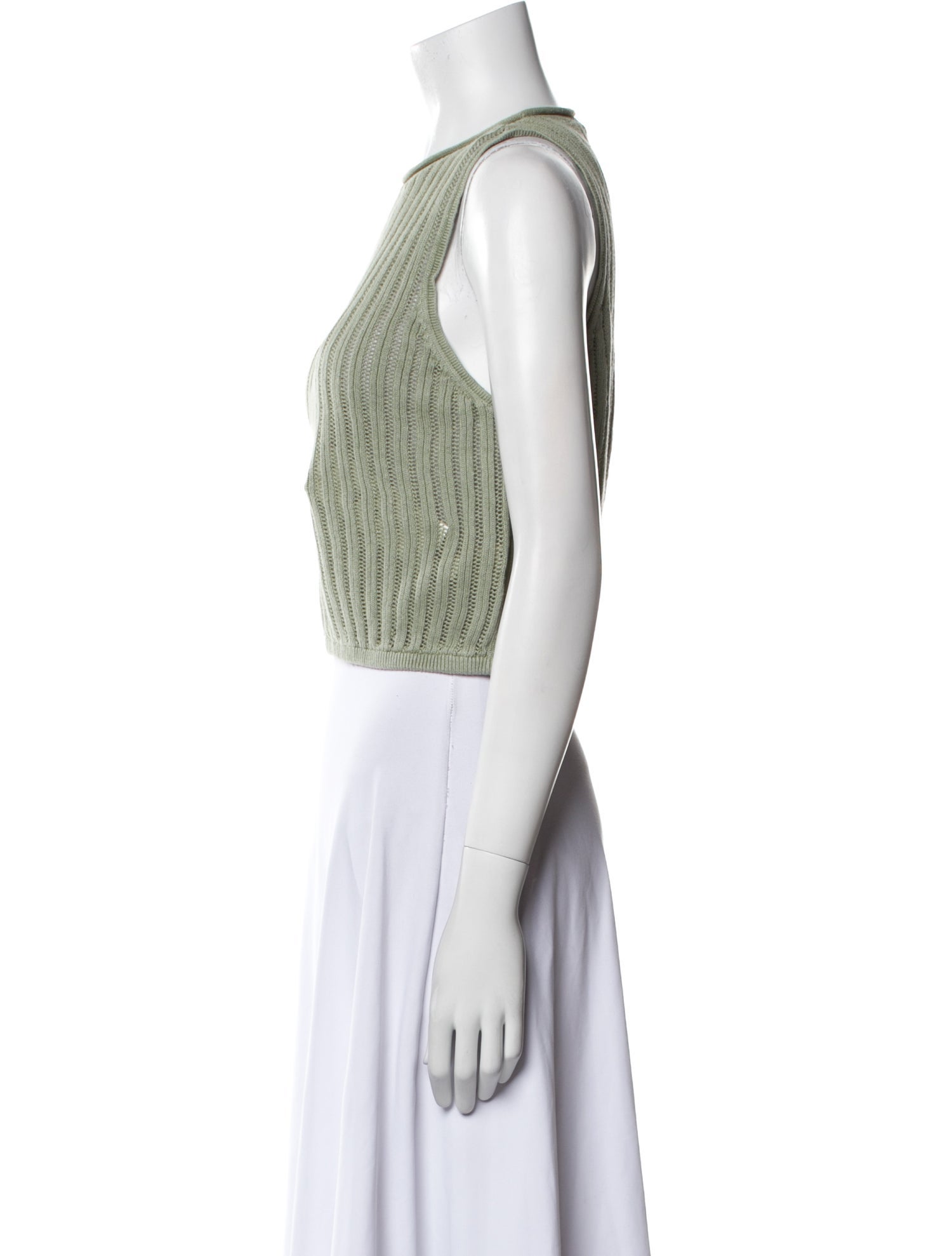 Alice + Olivia Linen Striped Crop Top