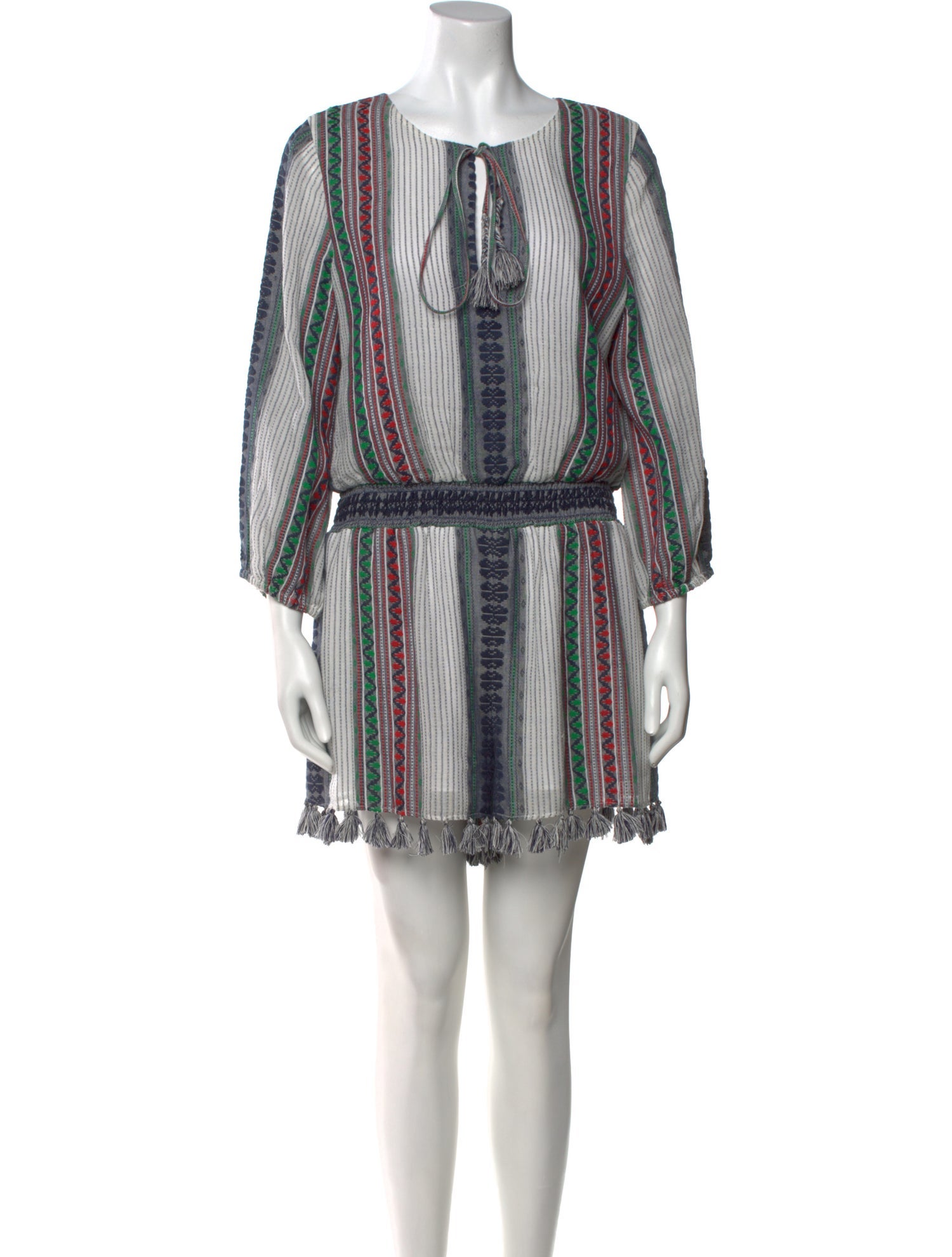 Alice + Olivia Striped Scoop Neck Romper