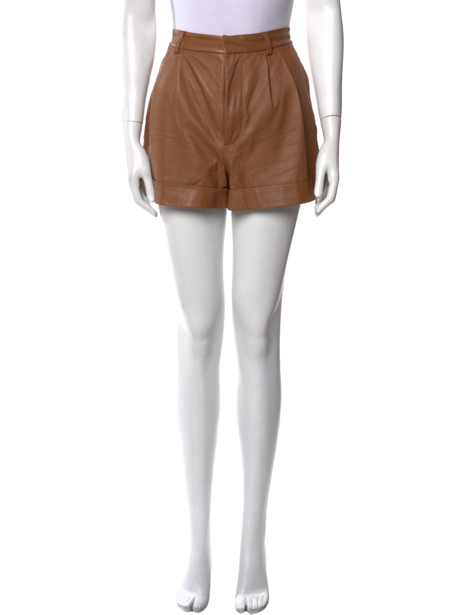 Alice + Olivia Lamb Leather Mini Shorts