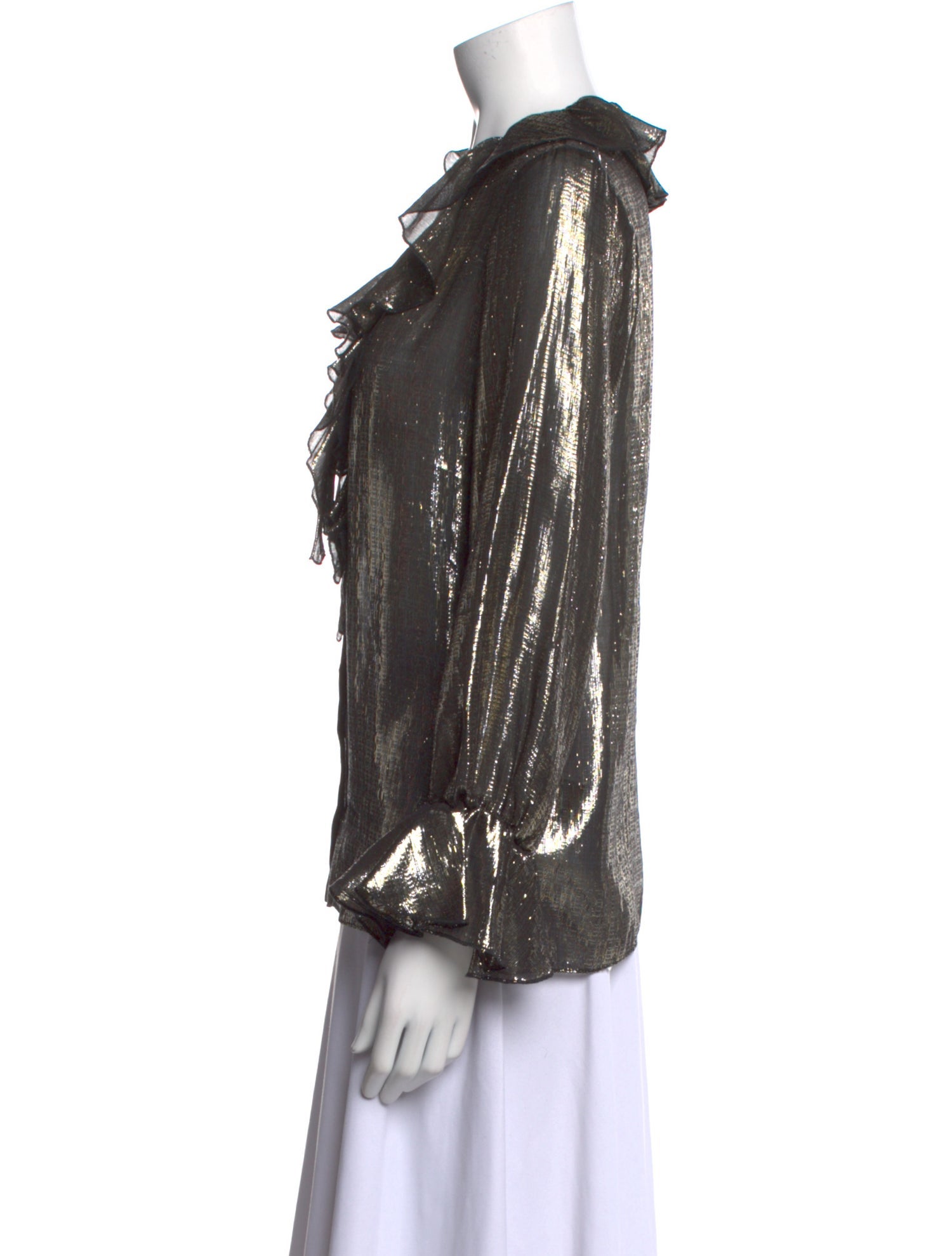 Alice + Olivia Silk V-Neck Blouse