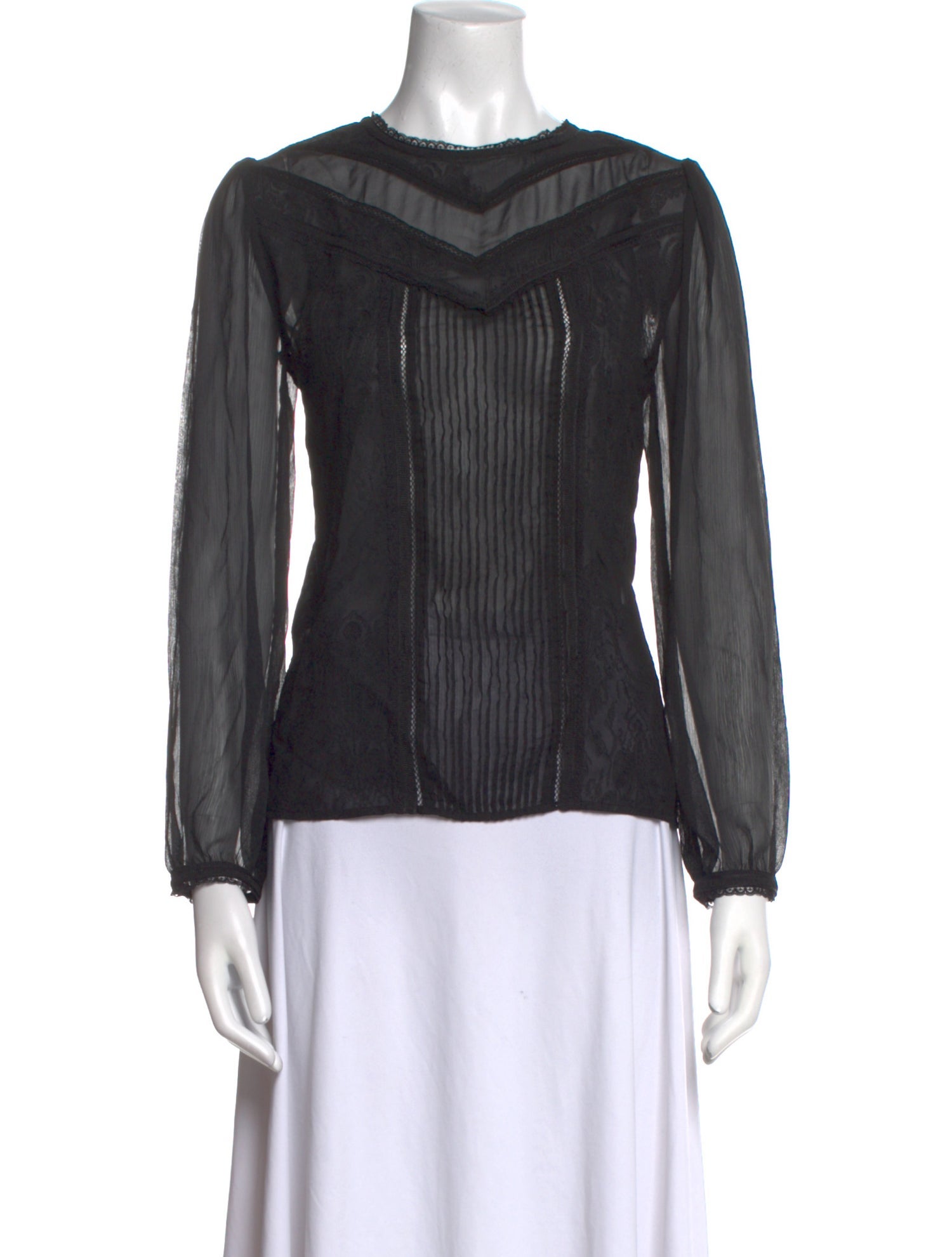 Alice + Olivia Bateau Neckline Long Sleeve Blouse