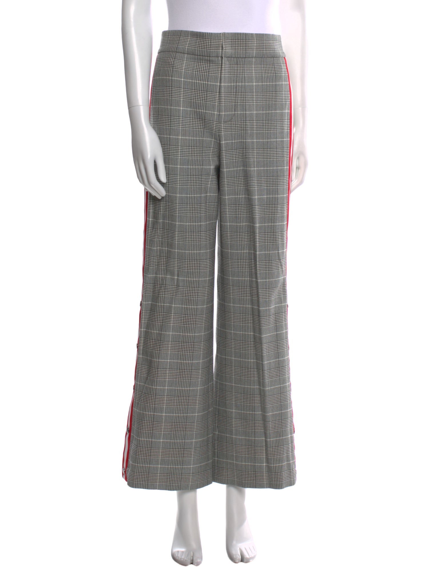 Alice + Olivia Plaid Print Wide Leg Pants