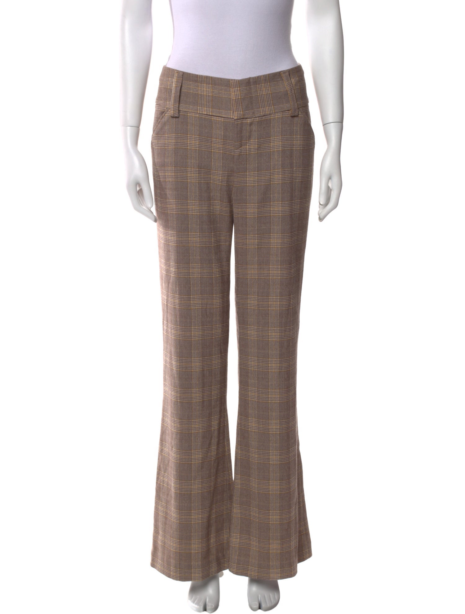 Alice + Olivia Plaid Print Wide Leg Pants w/ Tags