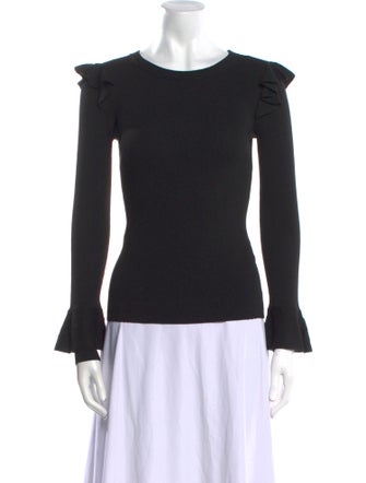 Alice + Olivia Crew Neck Long Sleeve Top