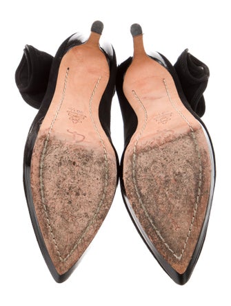 Alice + Olivia Suede Ruffle Embellishment D'Orsay Pumps