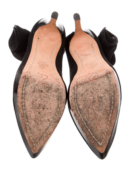 Alice + Olivia Suede Ruffle Embellishment D'Orsay Pumps