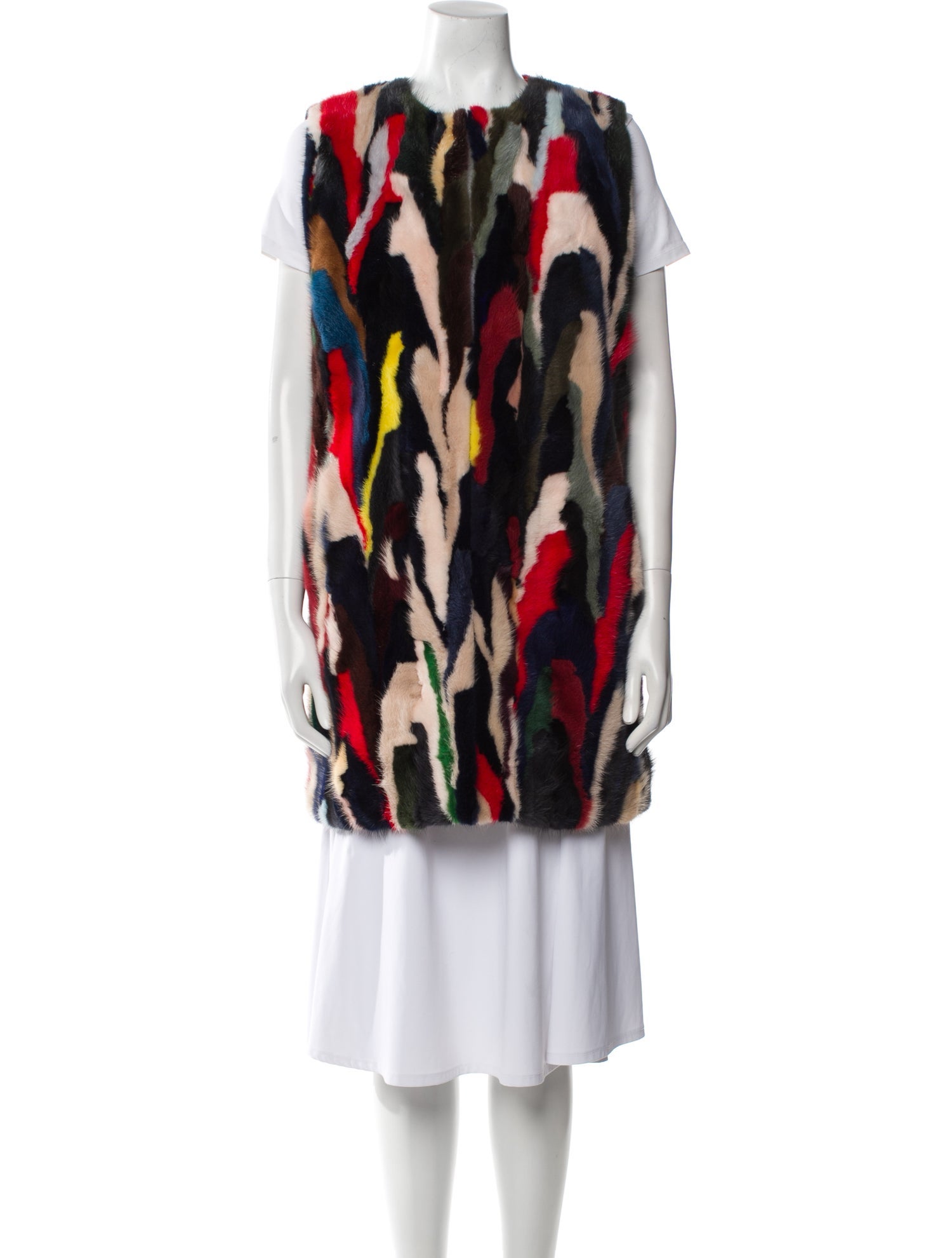 Alice + Olivia Mink Printed Fur Coat