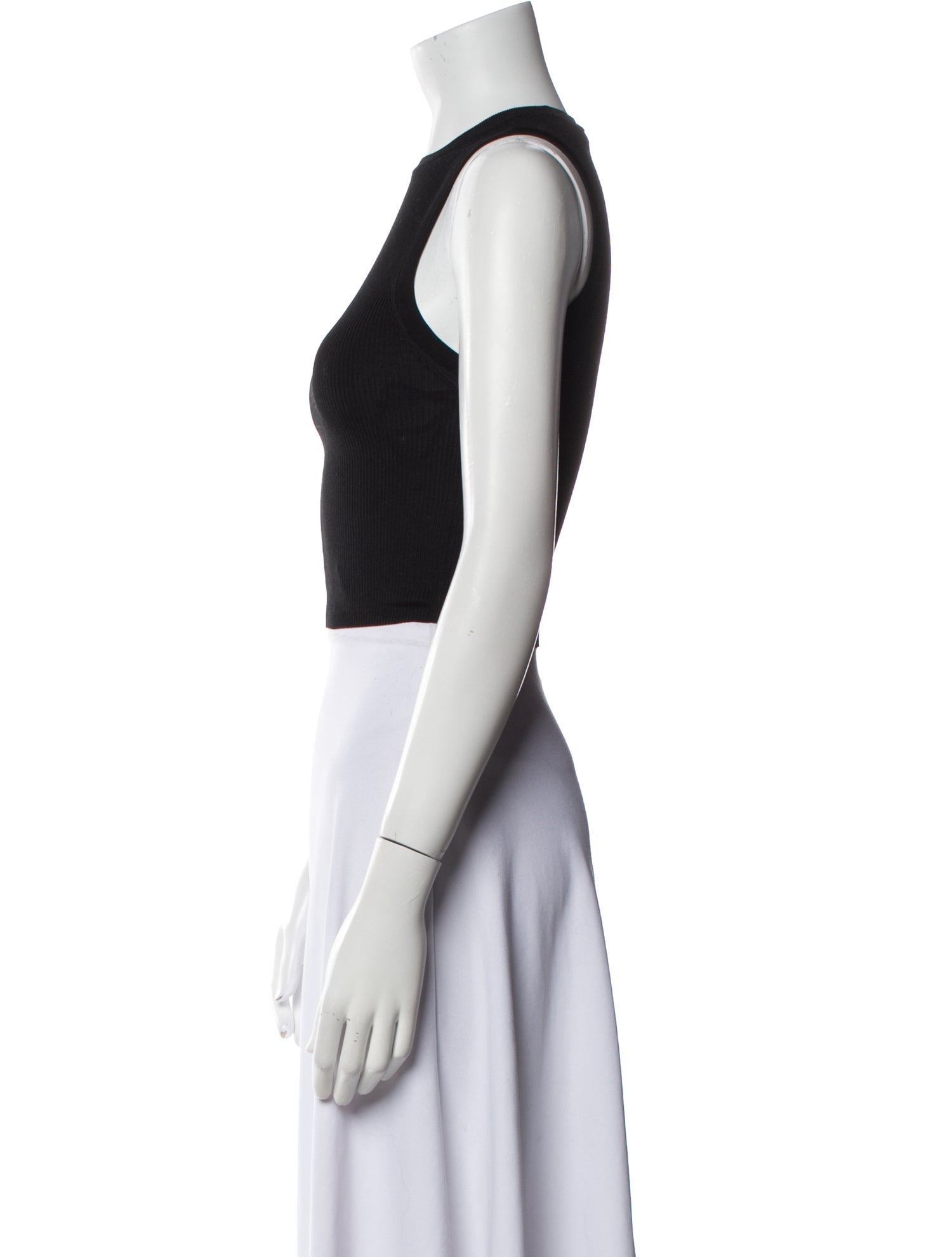 Alice + Olivia Crew Neck Sleeveless Crop Top