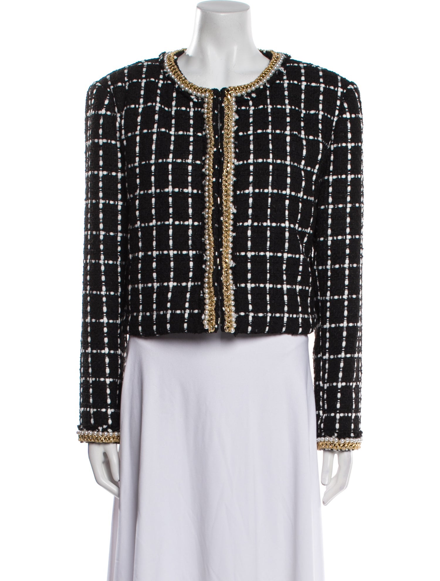Alice + Olivia Plaid Print Evening Jacket