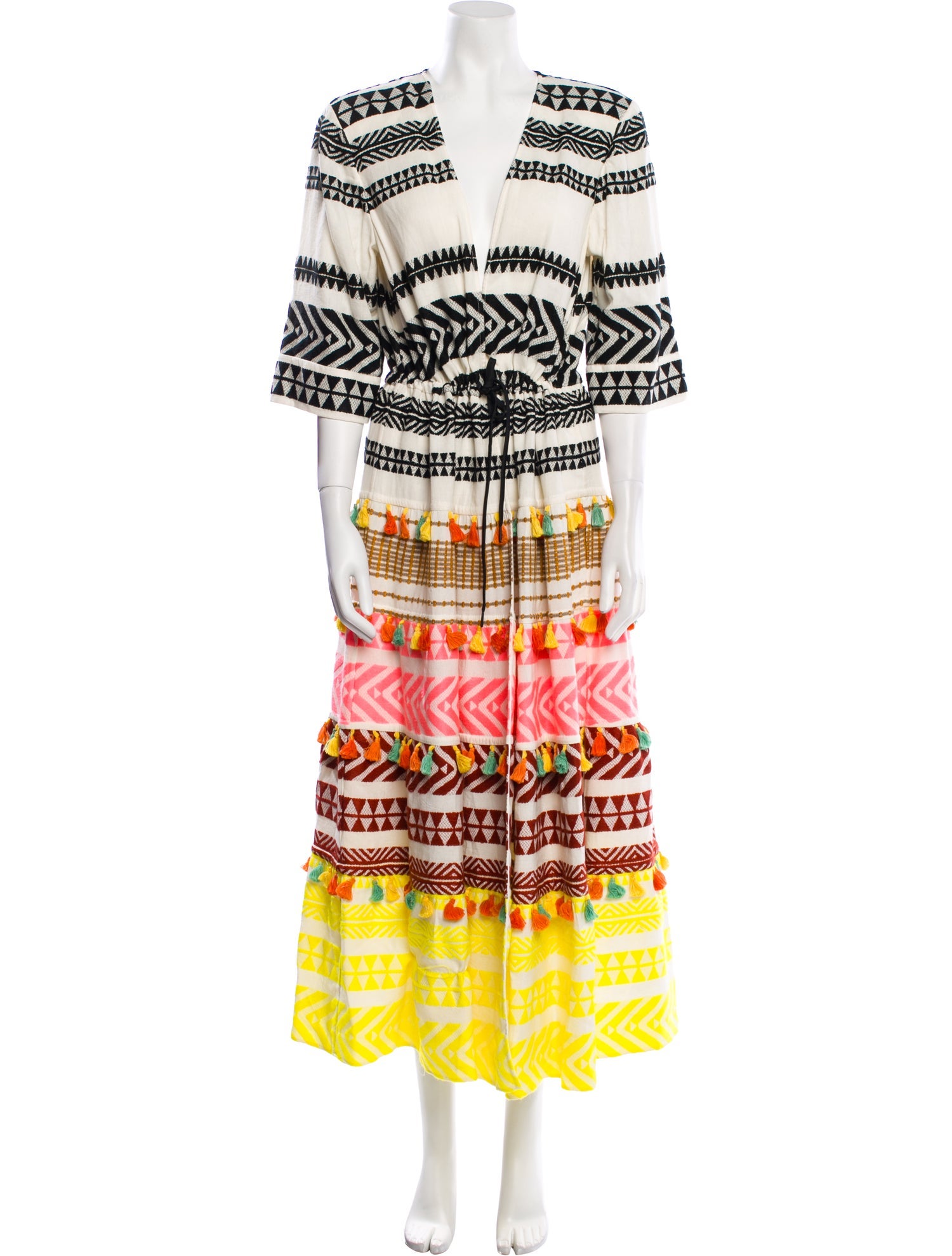 Alice + Olivia Printed Tassel Accents Robe