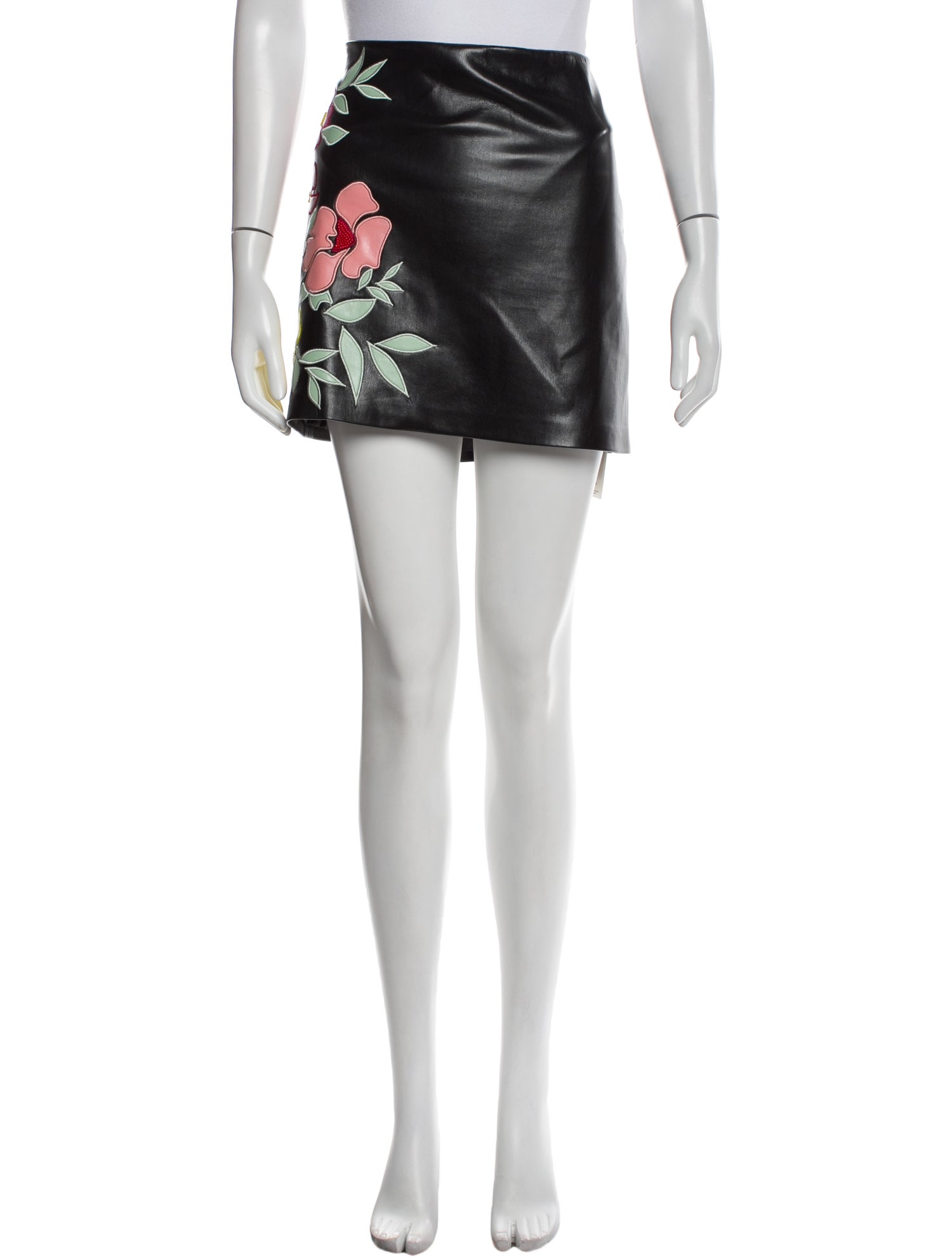 Alice + Olivia Embroidered Accent Mini Skirt