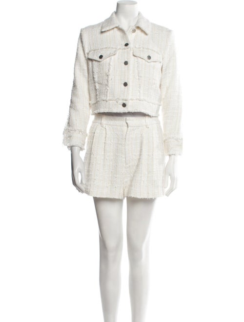 Alice + Olivia Raw-Edge Trim Short Set