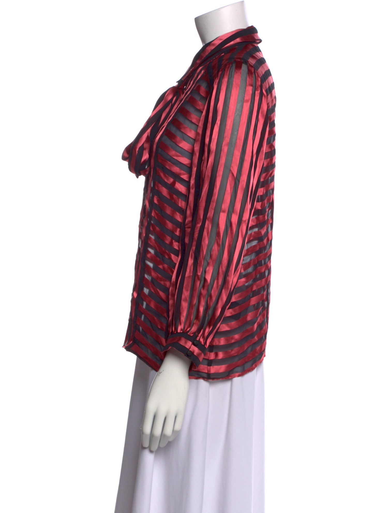 Alice + Olivia Striped Long Sleeve Button-Up Top