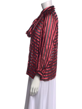 Alice + Olivia Striped Long Sleeve Button-Up Top