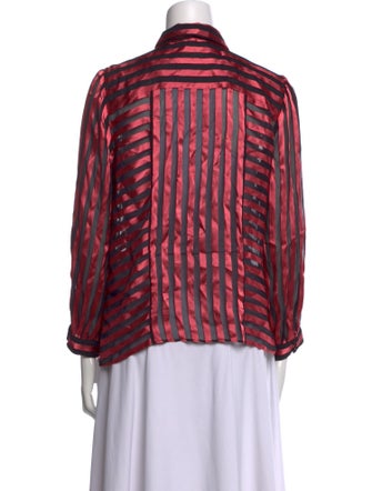 Alice + Olivia Striped Long Sleeve Button-Up Top