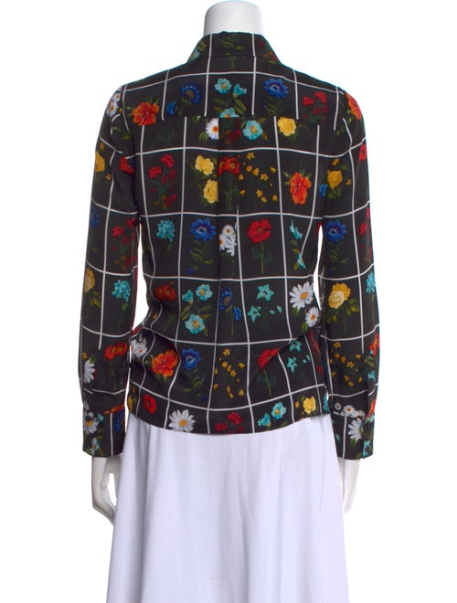 Alice + Olivia Silk Printed Button-Up Top