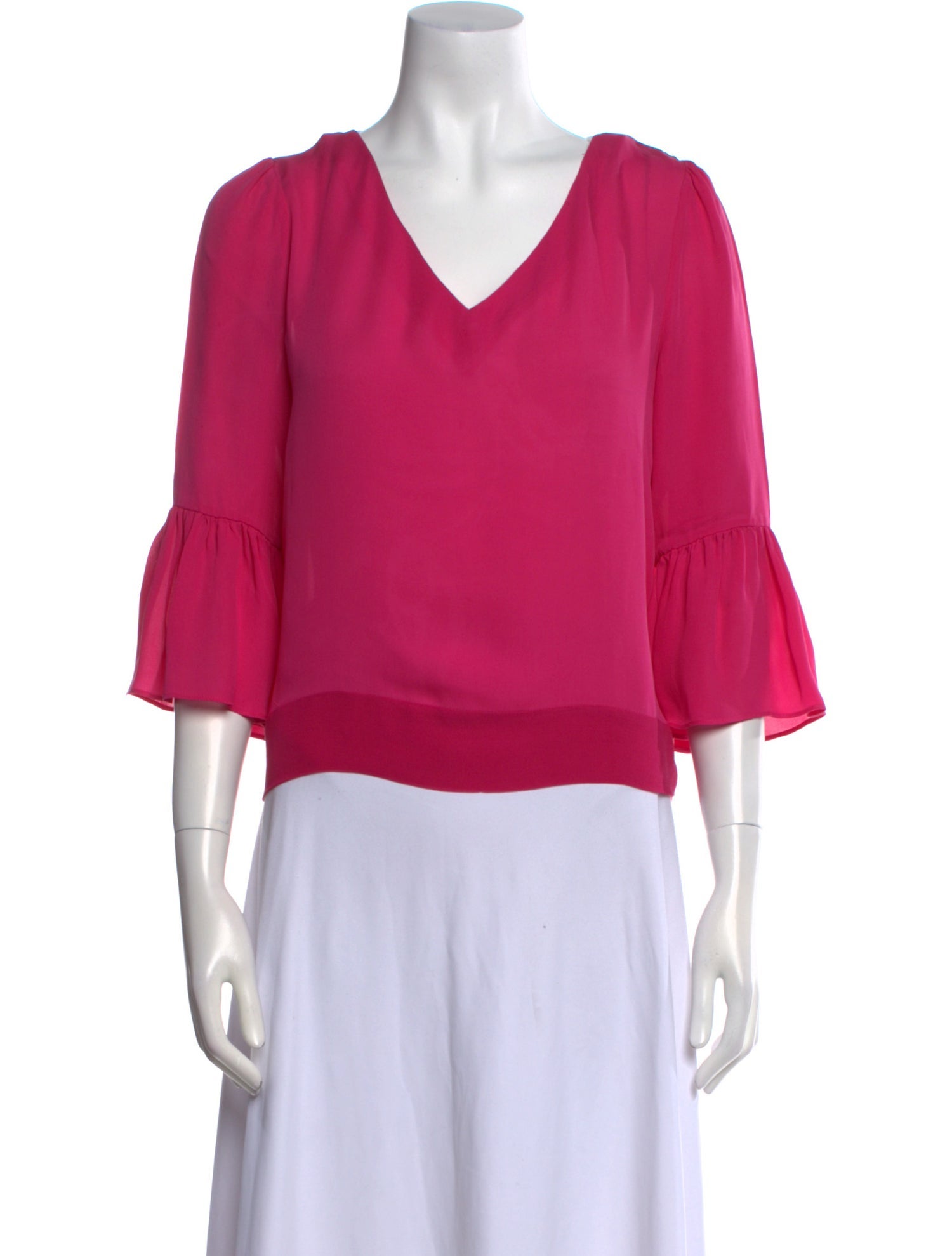 Alice + Olivia Silk V-Neck Blouse